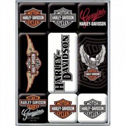 Kit 9 piezas magnèticas " Harley Davidson Logos "